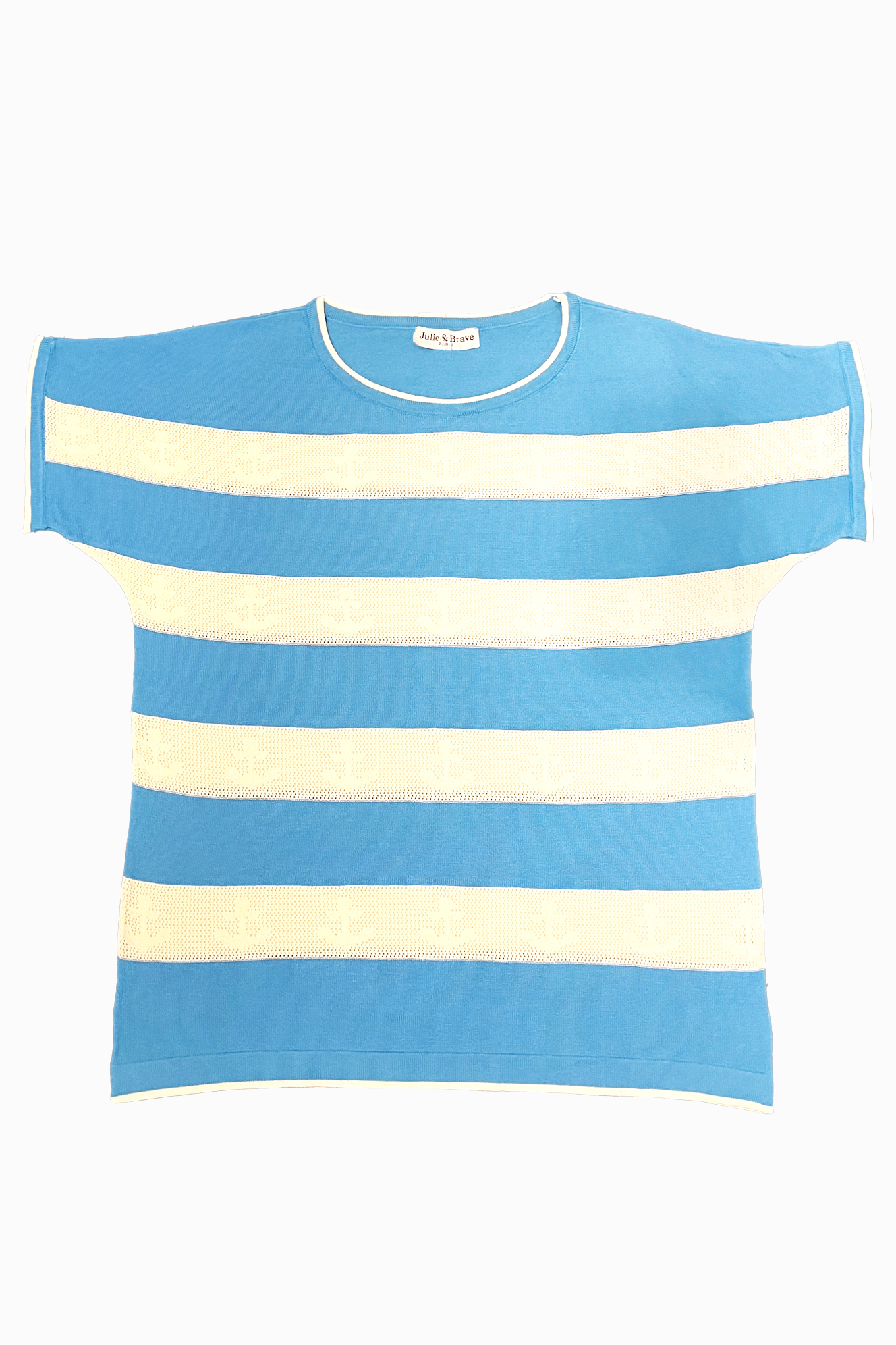 Striped Knitted T-shirt Ancre